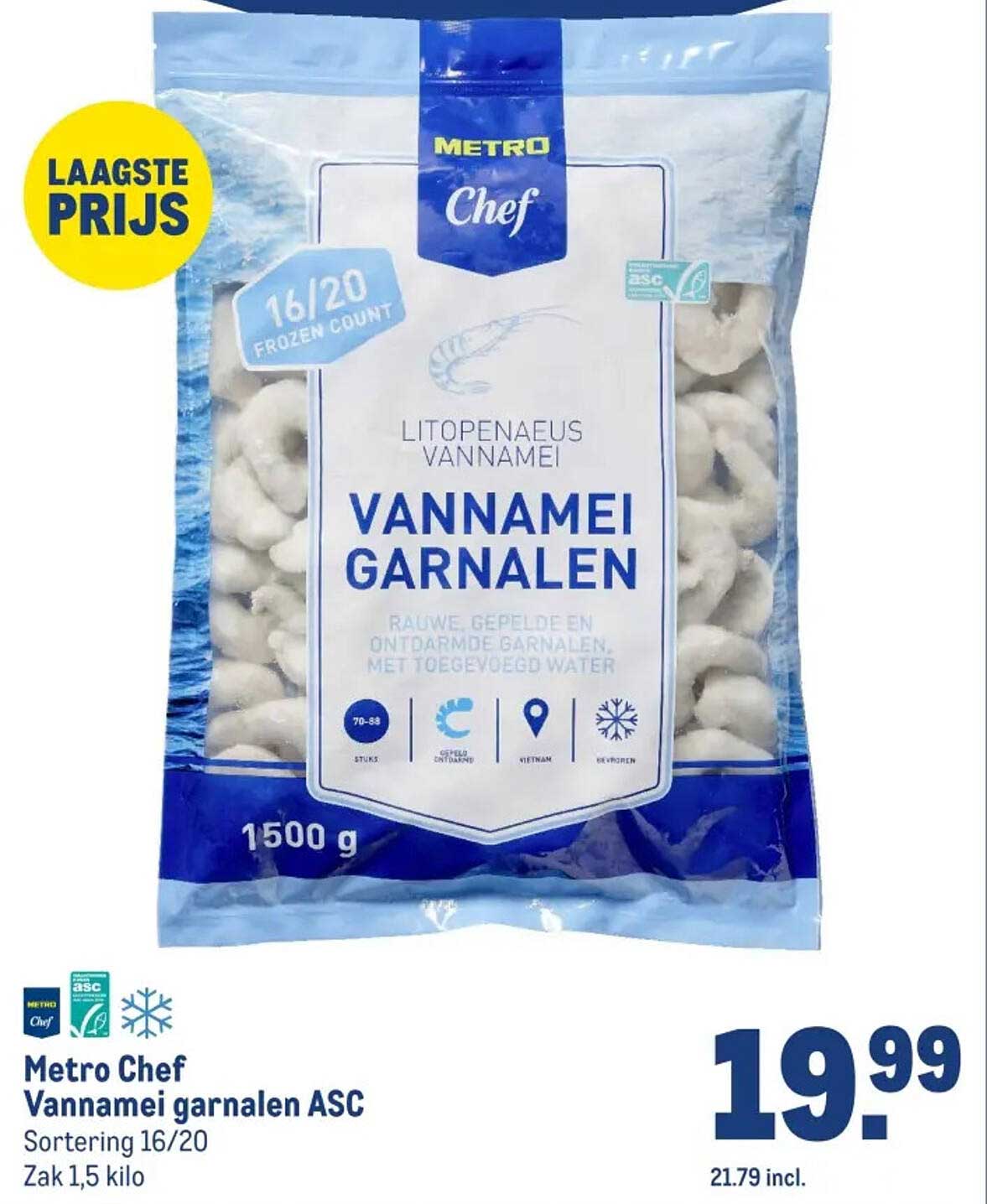 Metro Chef Vannaméi Garnalen ASC