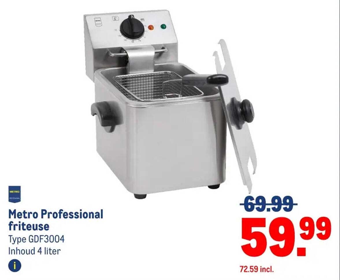 Metro Professional friteuse Type GDF3004 Inhoud 4 liter