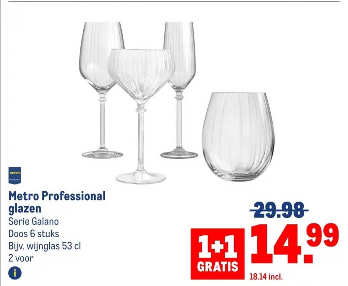 Metro Professional glazen Serie Galano Doos 6 stuks