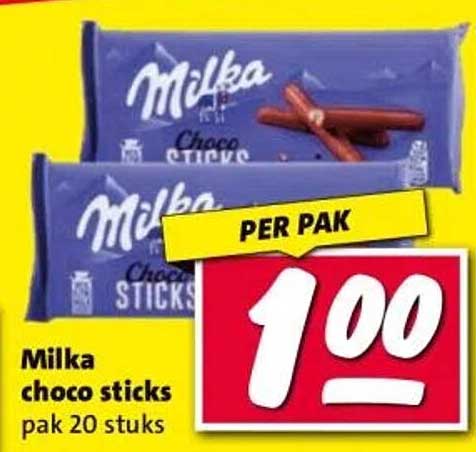 Milka choco sticks pak 20 stuks