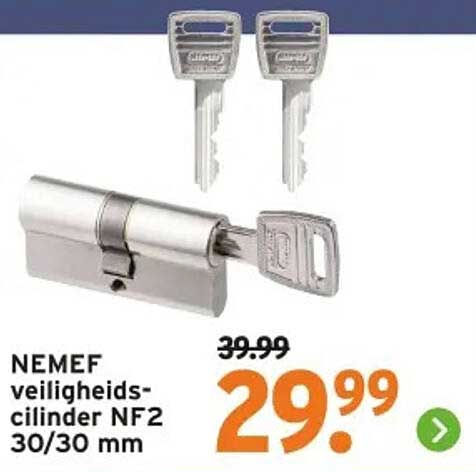 NEMEF veiligheids-cilinder NF2 30/30 mm