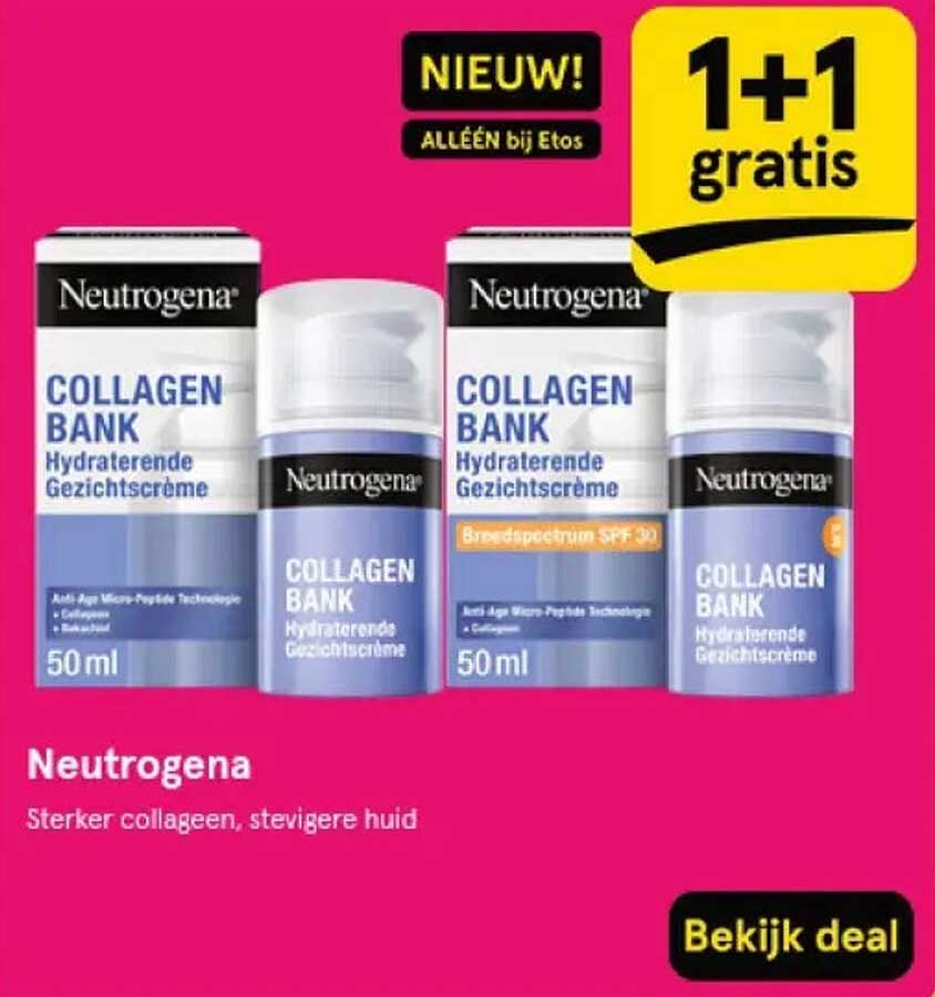Neutrogena Collagen Bank Hydraterende Gezichtscrème 50 ml - 1+1 gratis