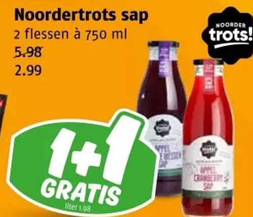 Noordertrots sap 2 flessen à 750 ml