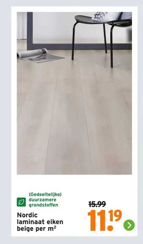 Nordic laminaat eiken beige per m²