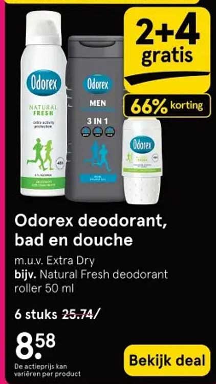 Odorex deodorant, bad en douche
