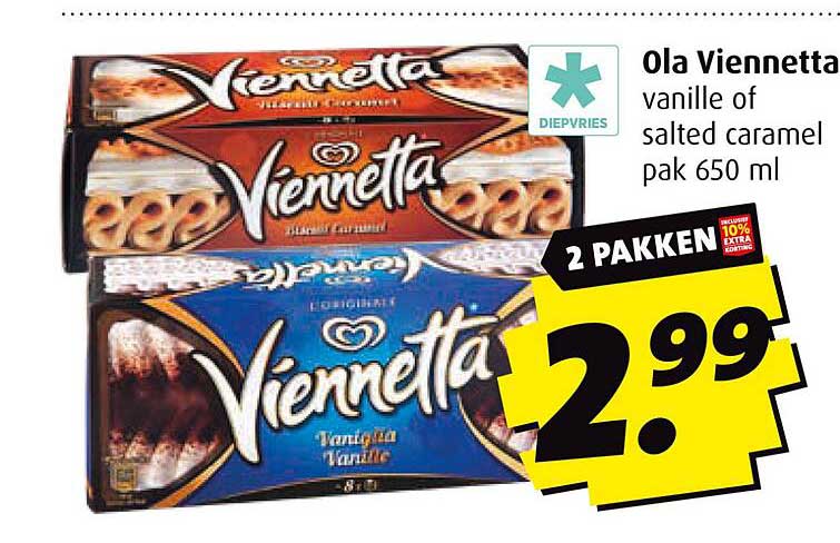 Ola Viennetta vanille of salted caramel pak 650 ml