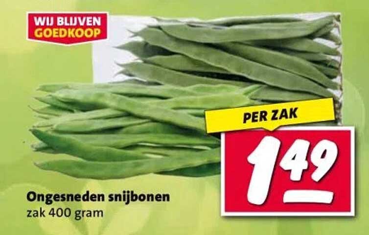 Ongesneden snijbonen zak 400 gram