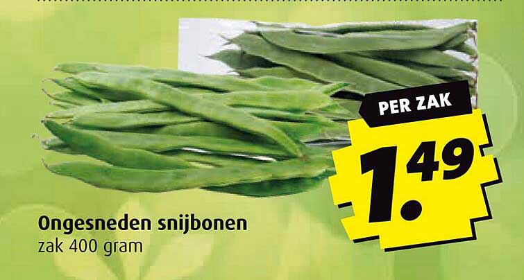 Ongesneden snijbonen zak 400 gram