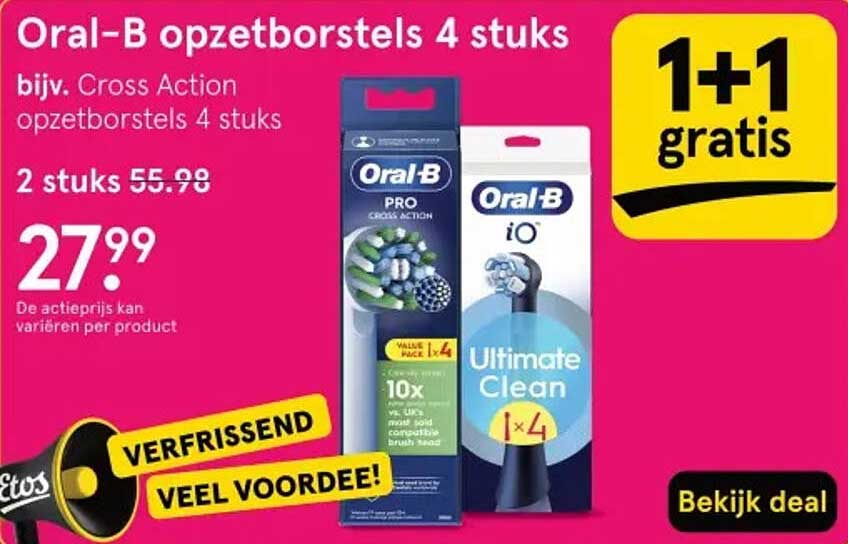 Oral-B opzetborstels 4 stuks