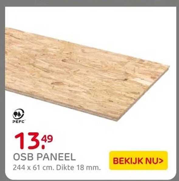 OSB PANEEL 244 x 61 cm. Dikte 18 mm.