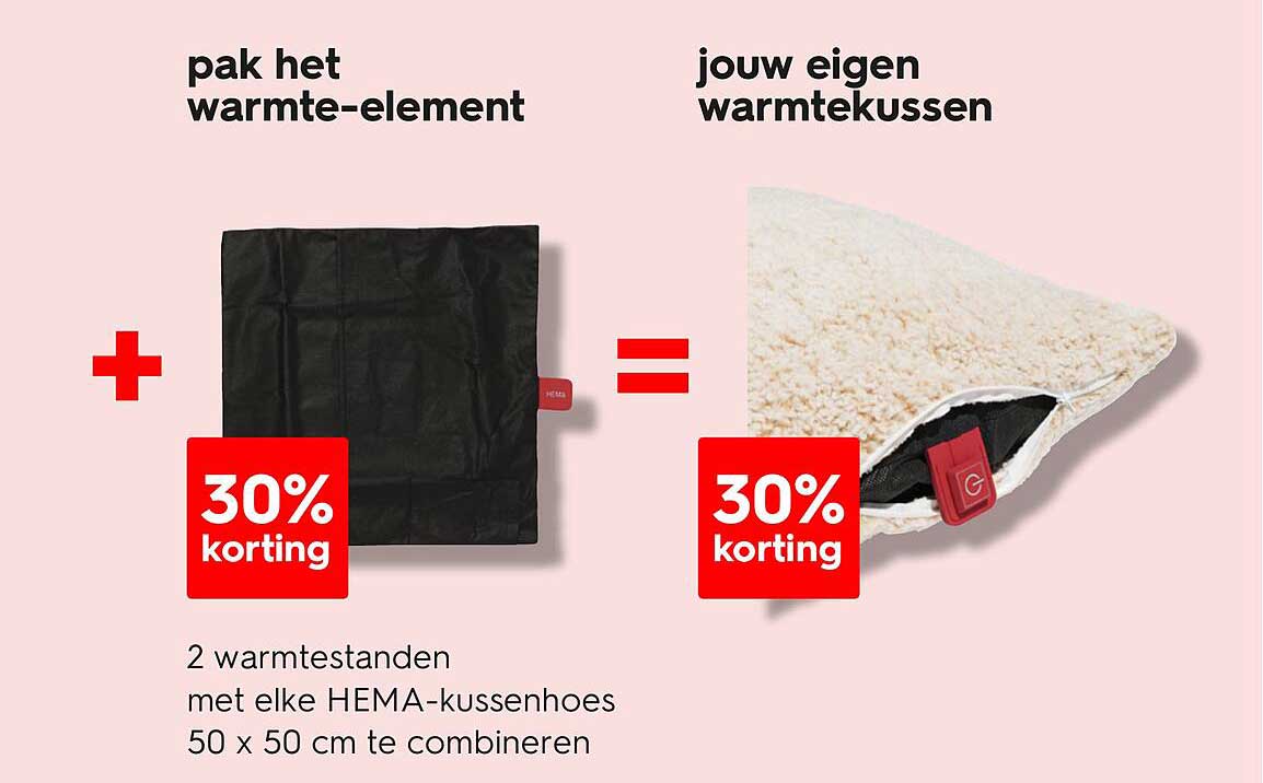 Pak het warmte-element + jouw eigen warmtekussen 30% korting