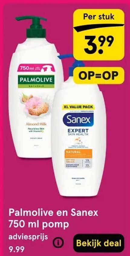 Palmolive en Sanex 750 ml pomp