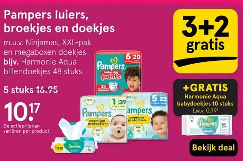 Pampers luiers, broekkjes en doekjes