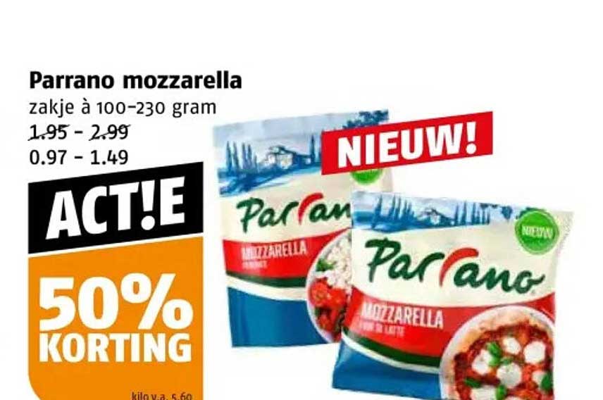 Parrano mozzarella zakje à 100-230 gram