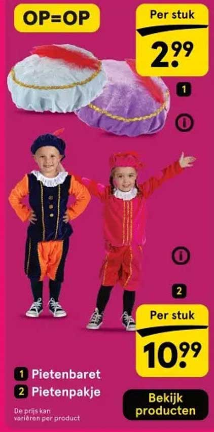 Pietenbaretten en Pietenpakjes