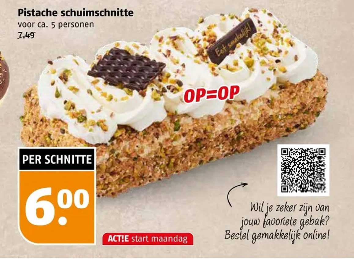 Pistache schuimschnitte voor ca. 5 personen