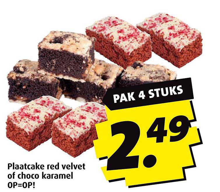 Plaakcake red velvet of choco karamel