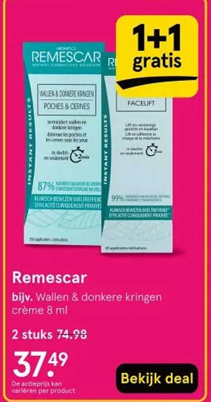 Remescar bijv. Wallen & donkere kringen crème 8 ml