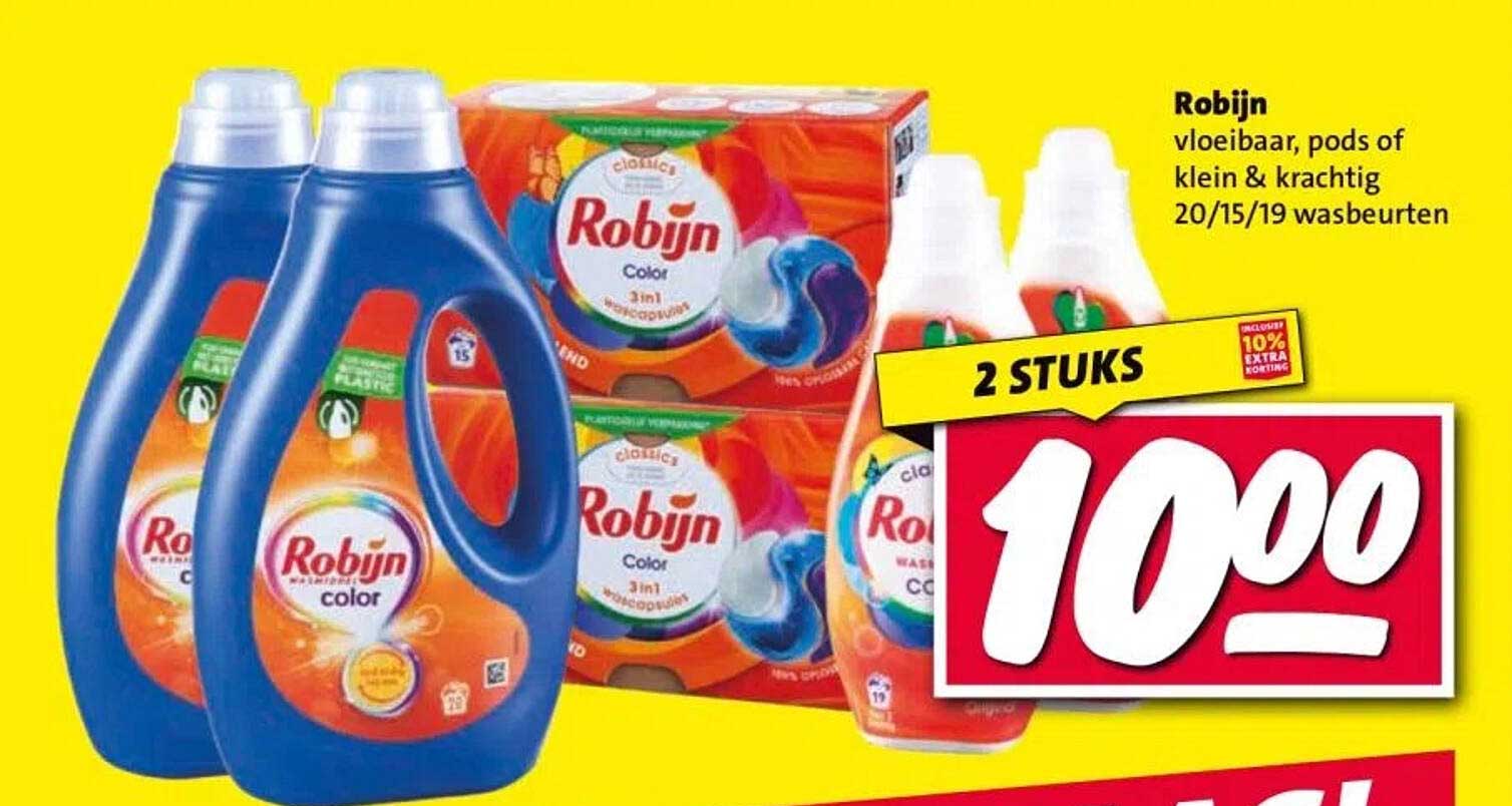 Robijn vloeibaar, pods of klein & krachtig 20/15/19 wasbeurten