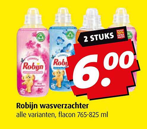 Robijn wasverzachter alle varianten, flacon 765-825 ml