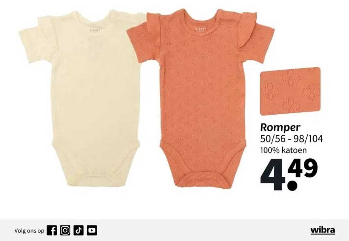 Romper 50/56 - 98/104 100% katoen