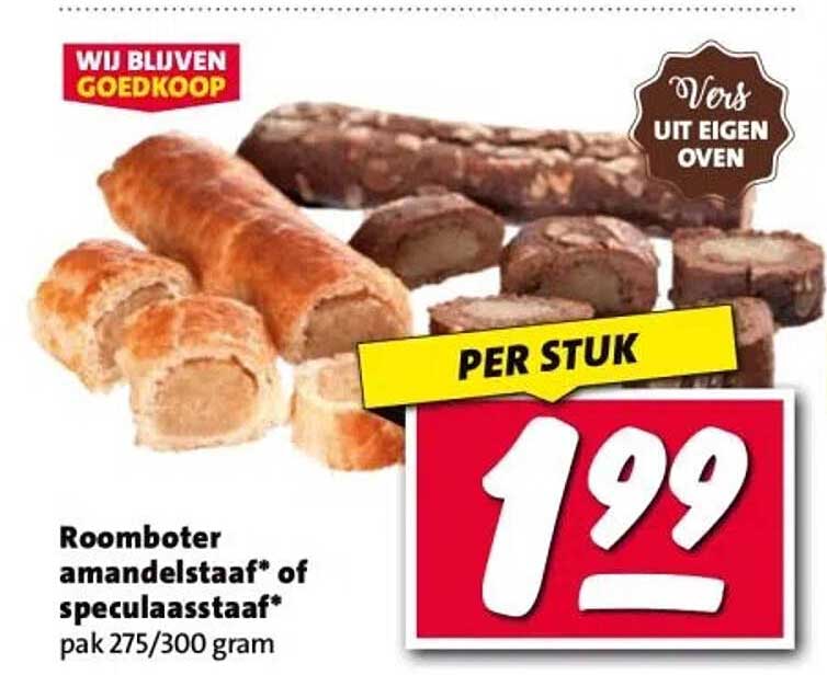 Roomboter amandelstaaf* of speculaasstaaf*