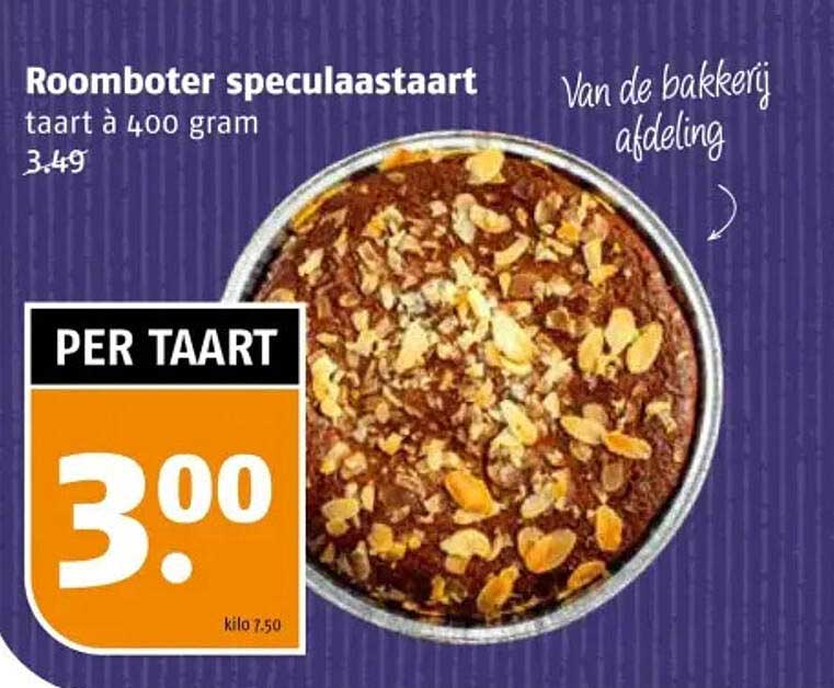 Roomboter speculaastaart taart à 400 gram