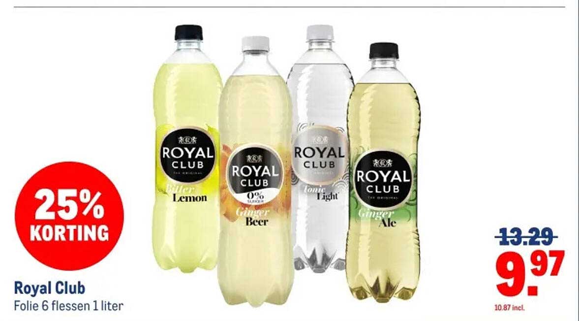 Royal Club Folie 6 flessen 1 liter