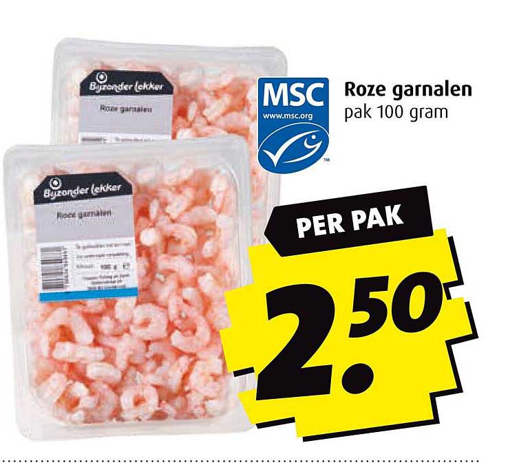 Roze garnalen pak 100 gram
