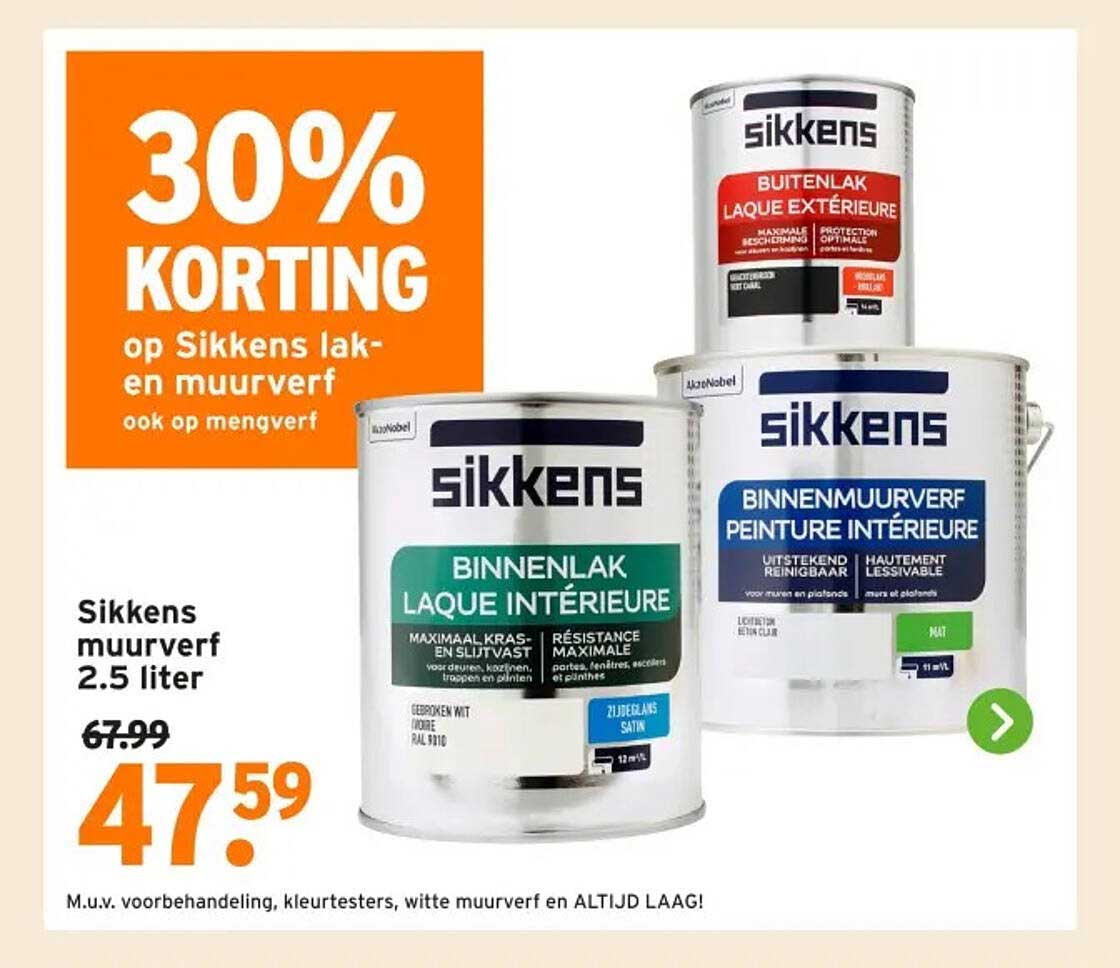 Sikkens muurverf 2.5 liter