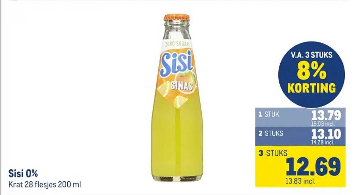 Sisi 0% Kraat 28 flesjes 200 ml