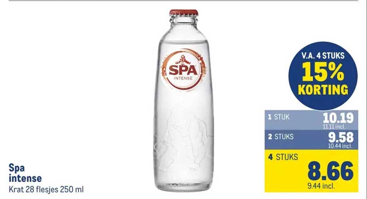 Spa intense Krat 28 flesjes 250 ml