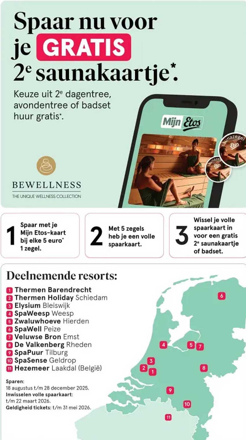 Spaar nu voor je GRATIS 2e saunakaartje.