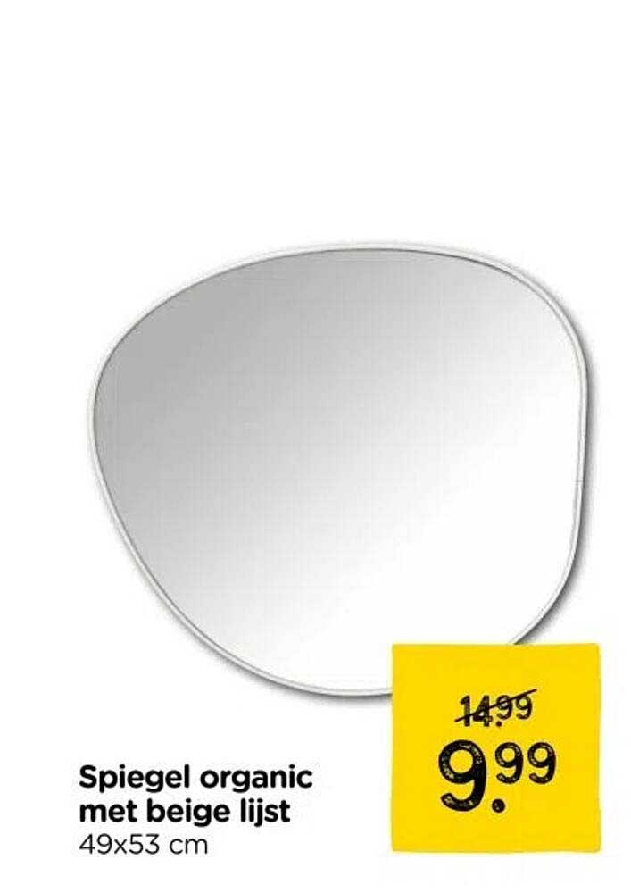 Spiegel organic met beige lijst