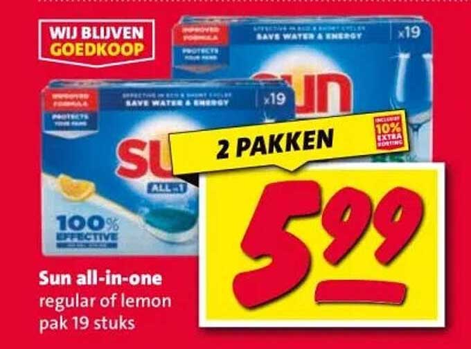 Sun all-in-one regular of lemon pak 19 stuks