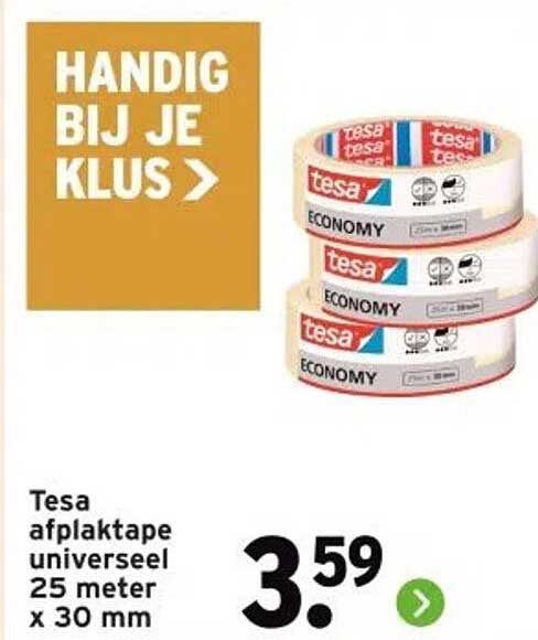 Tesa afplaktape universeel 25 meter x 30 mm