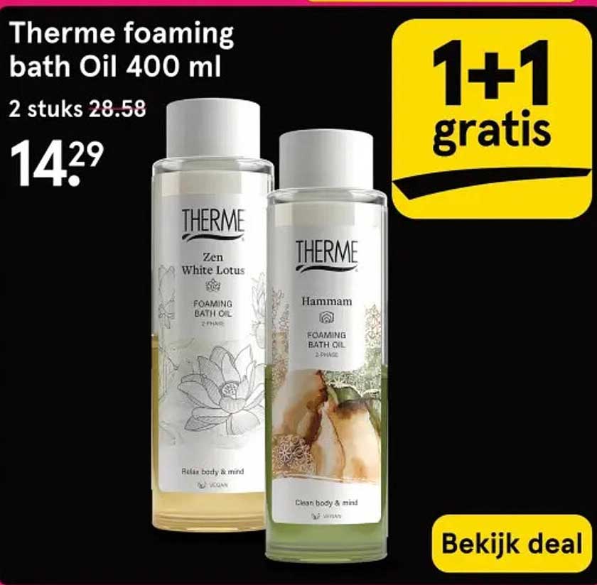 Therme foaming bath Oil 400 ml 1+1 gratis
