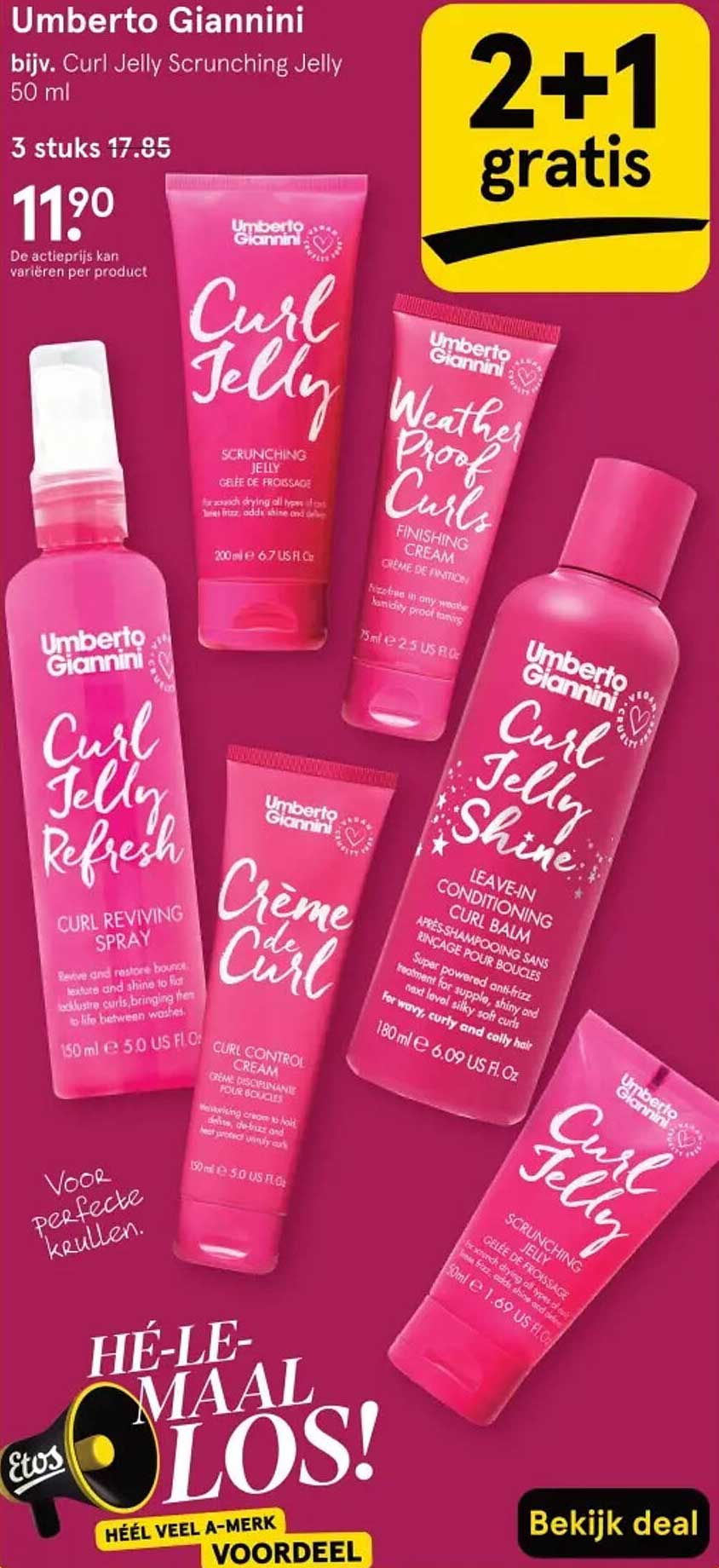 Umberto Giannini bijv. Curl Jelly Scrunching Jelly 50 ml 3 stuks 17,85