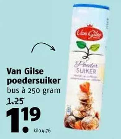 Van Gilse poedersuiker bus à 250 gram
