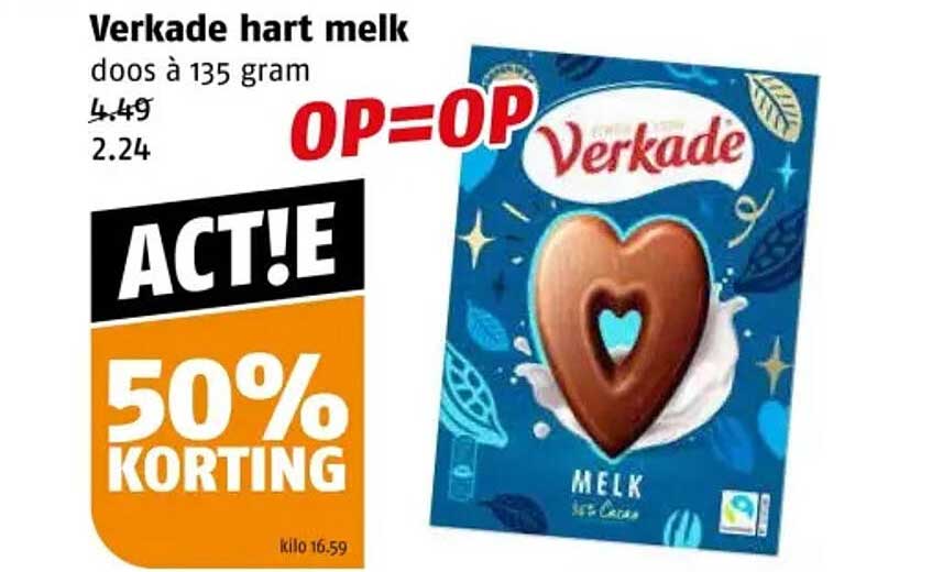 Verkade hart melk doos à 135 gram