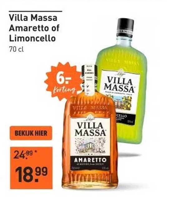 Villa Massa Amaretto of Limoncello 70 cl
