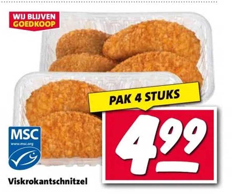 Viskrokantschnitzel 4 stuks