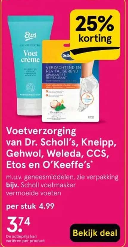 Voetverzorging van Dr. Scholl’s, Kneipp, Gehwol, Weleda, CCS, Etos en O’Keeffe’s