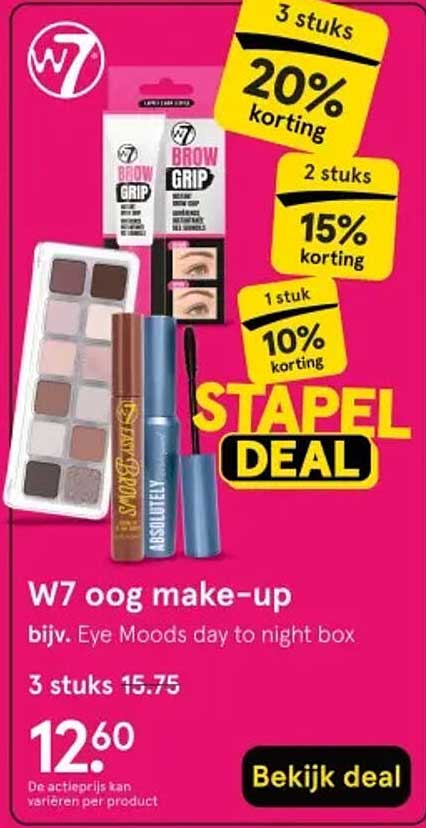 W7 oog make-up bijv. Eye Moods day to night box
