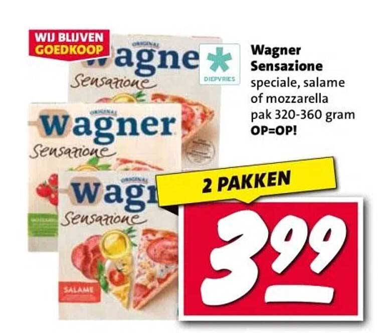 Wagner Sensazione speciale, salame of mozzarella pak 320-360 gram