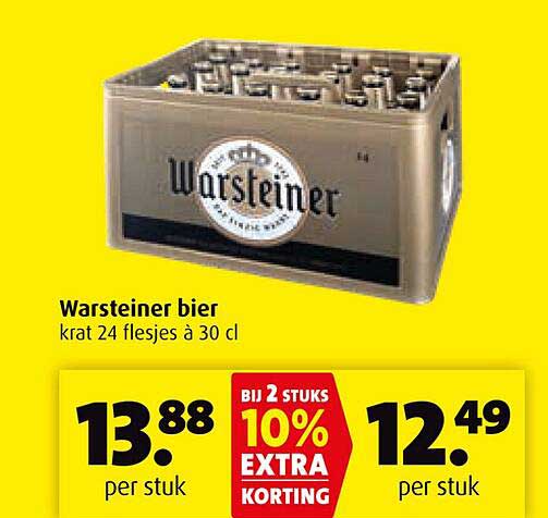 Warsteiner bier krat 24 flesjes à 30 cl