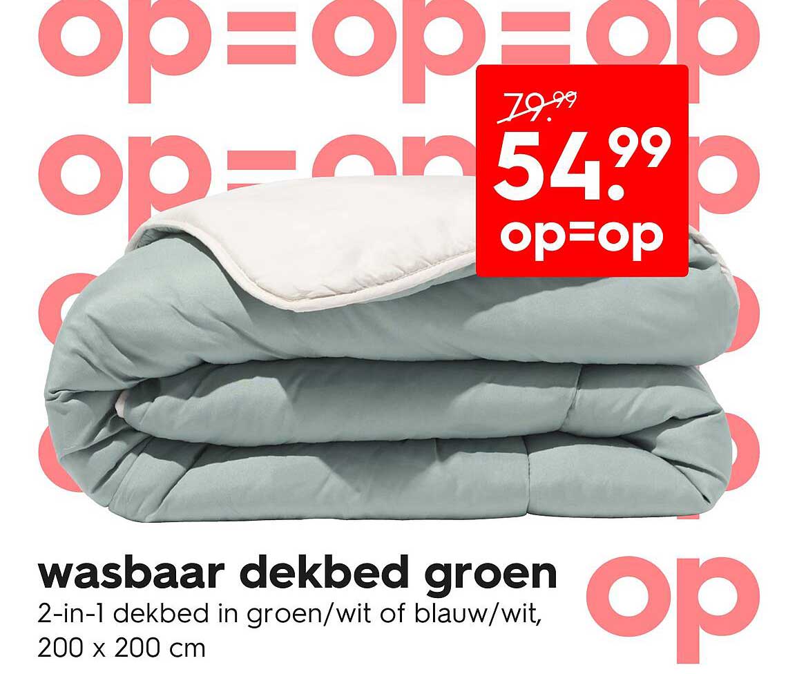 wasbaar dekbed groen