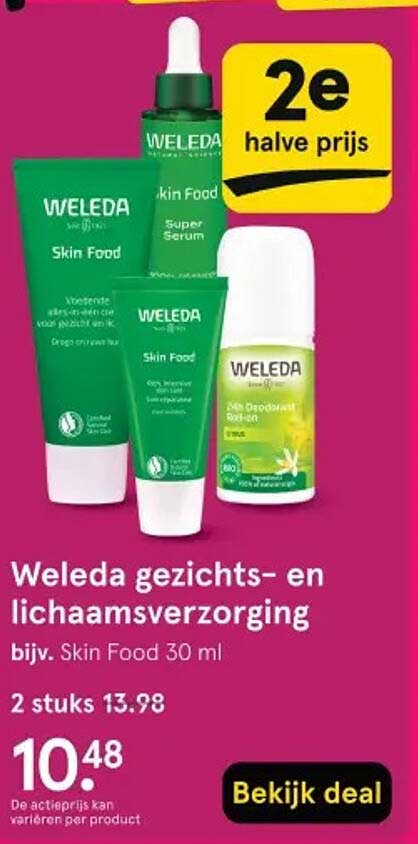 Weleda gezichts- en lichaamsverzorging bijv. Skin Food 30 ml