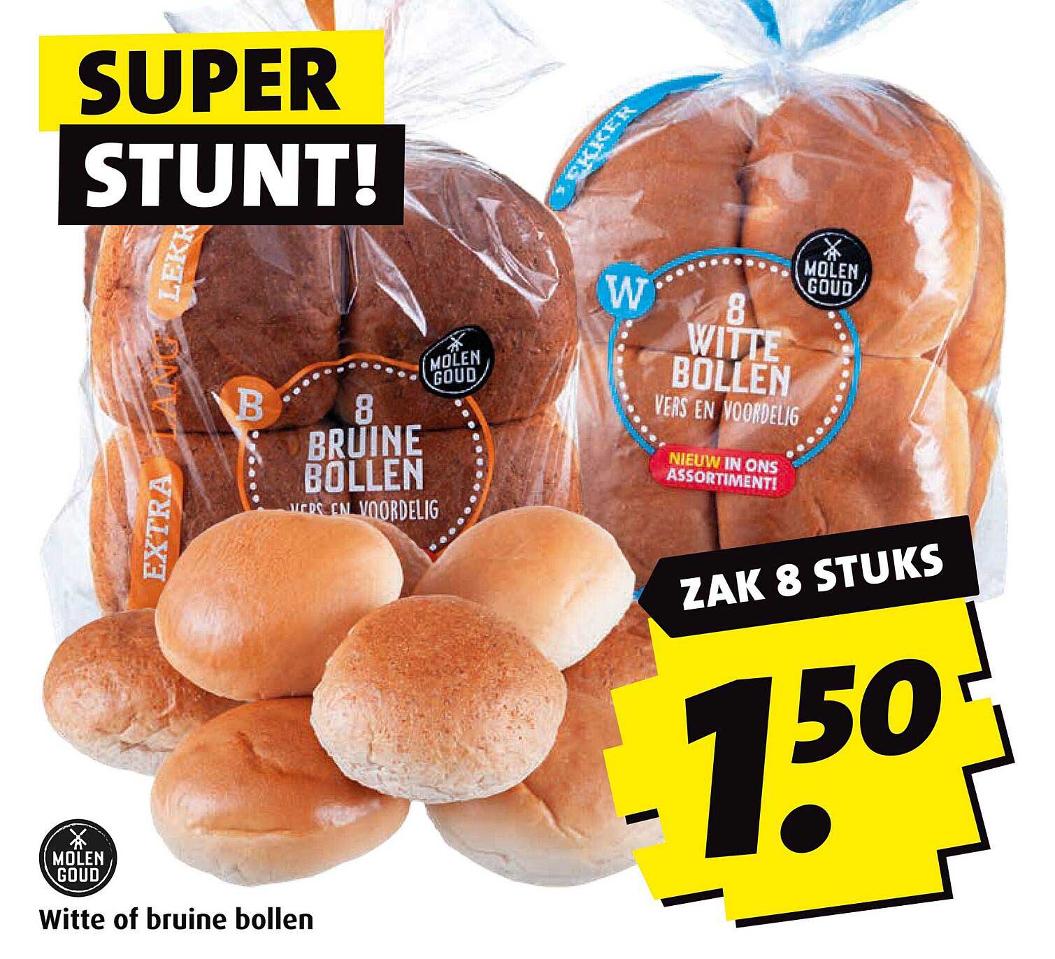 Witte of bruine bollen - 8 stuks