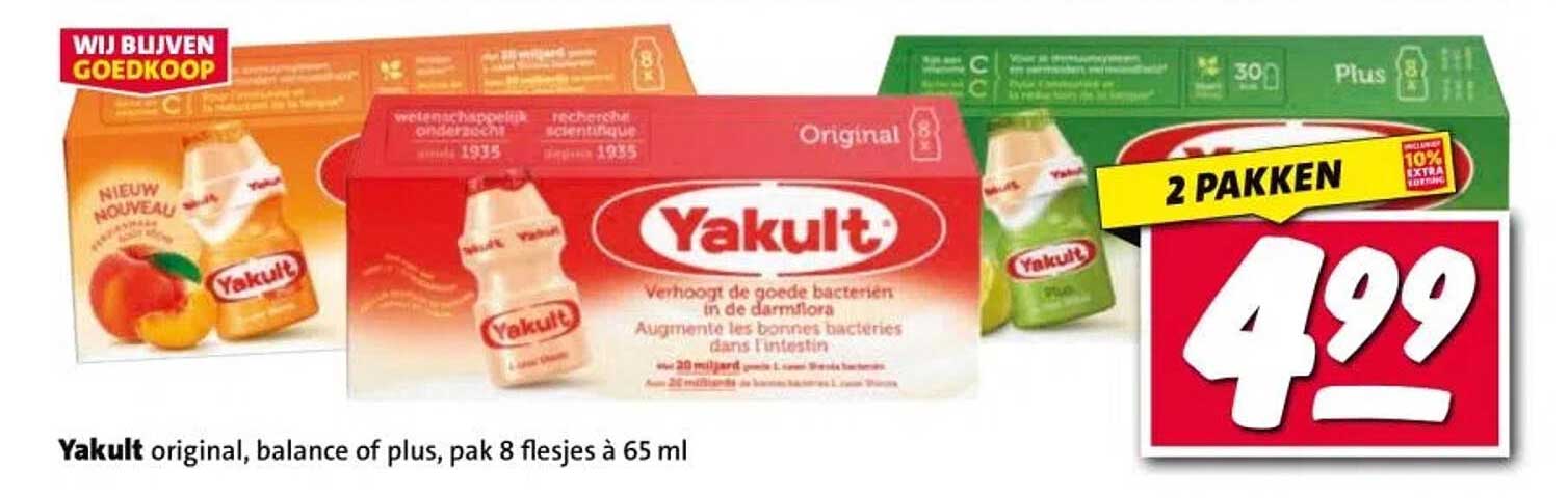 Yakult original, balance of plus, pak 8 flesjes à 65 ml